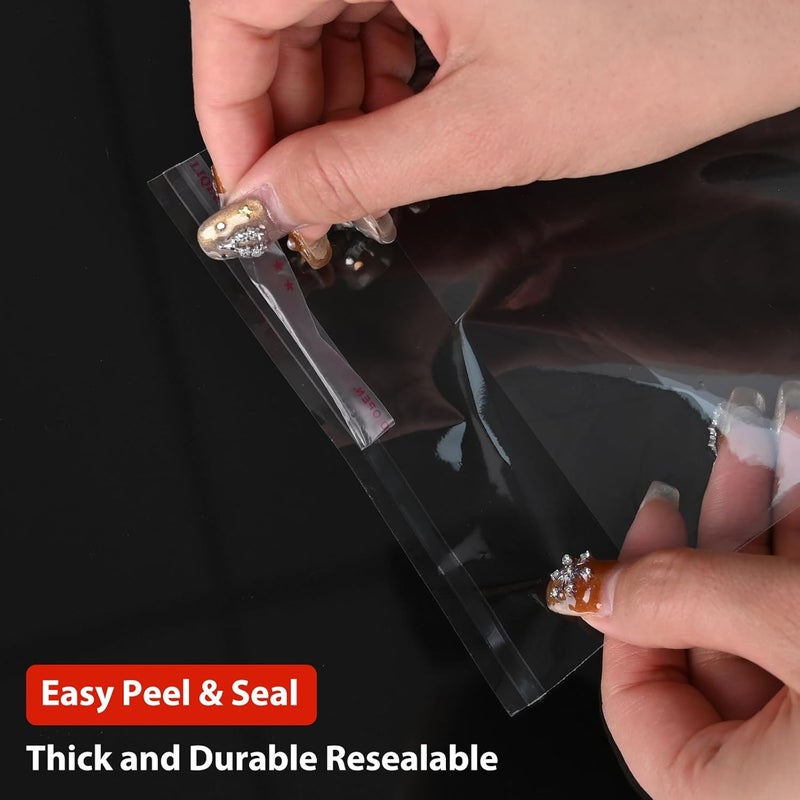 Egofine Self Sealing Cellophane Bags 100 PCS Clear Resealable Sleeves Bags for 5x7 Photo Mats, Bag Size: 5.27x7.2 inches for 5x7 Mats - Image 3